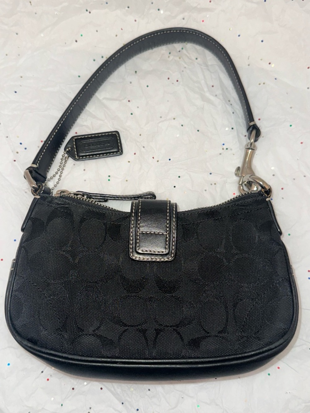Vintage Y2K Coach 6362 Black Signature Mini Hobo Bag with Matching Wallet - Picture 3 of 9